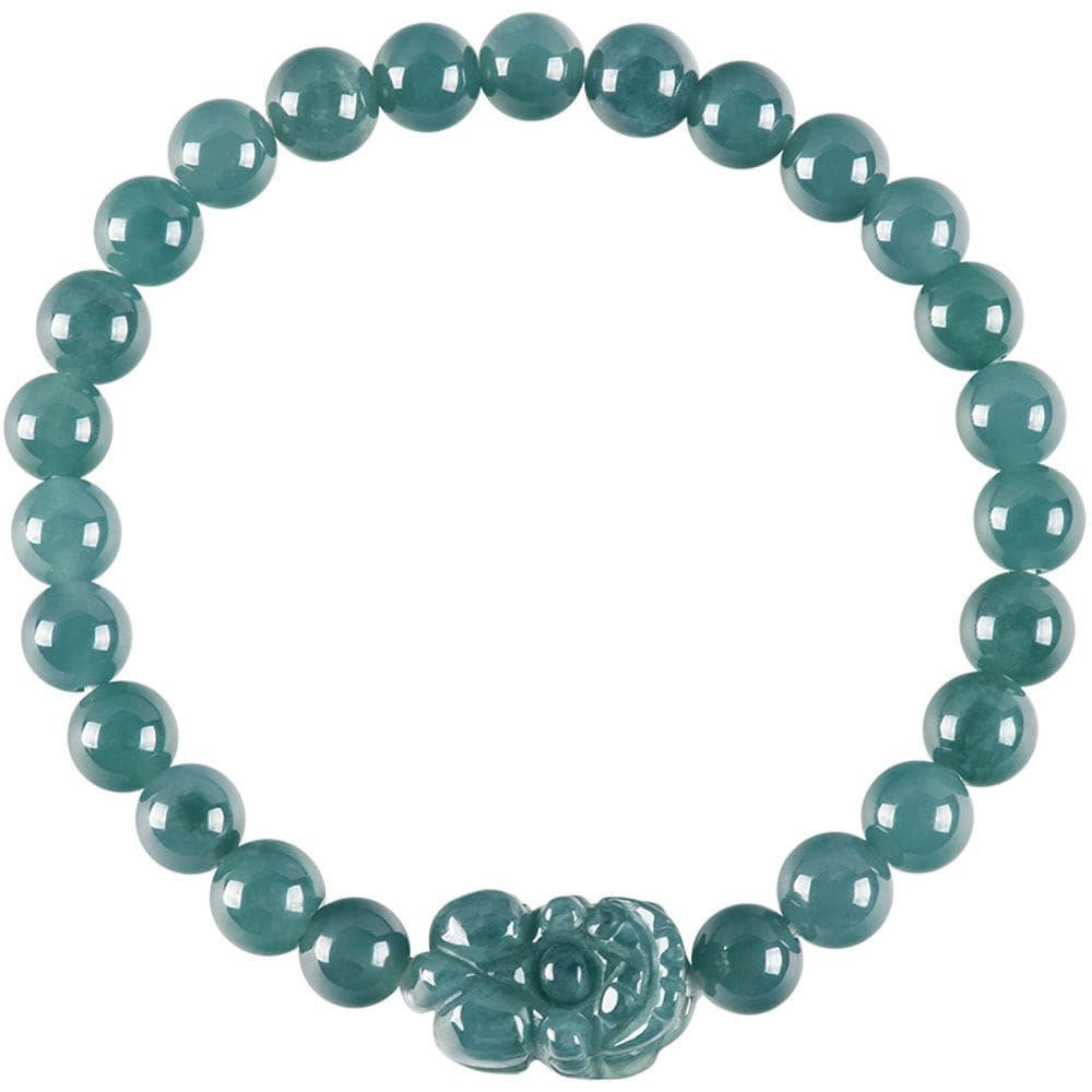 Pulseira natural de jadeíte azul de grau A, 6,5 mm, miçangas, 16 g