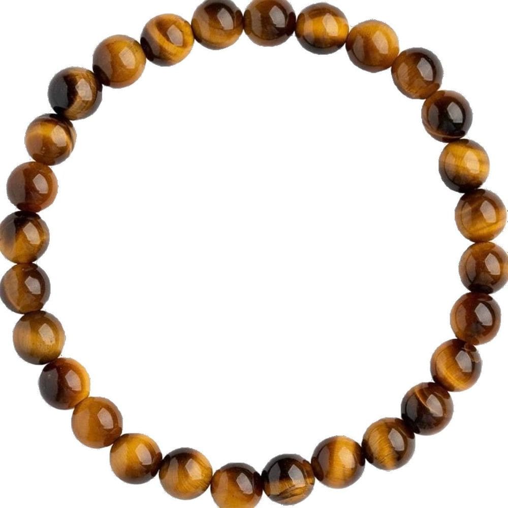 Pulseira de miçangas de olho de tigre amarelo natural de 6 mm para mulheres e homens