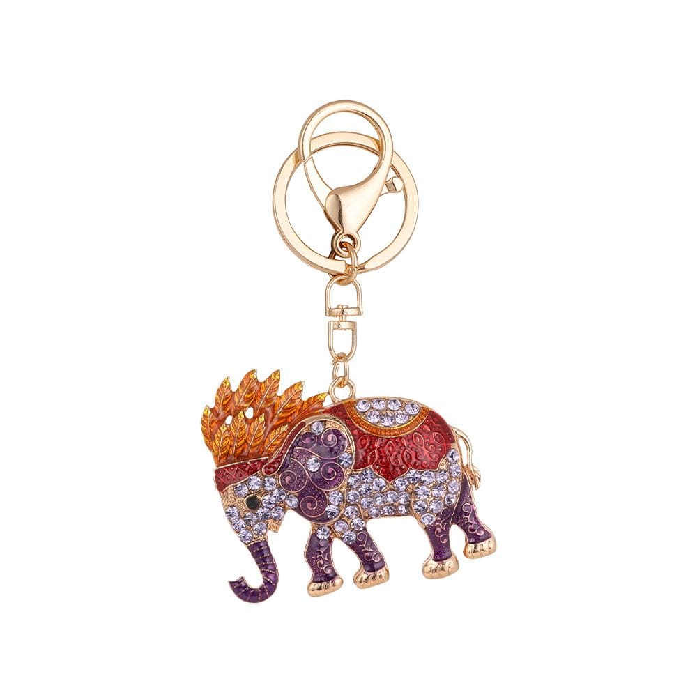 Chaveiro: elefante do sudeste asiático, liga de zinco e strass de luxo