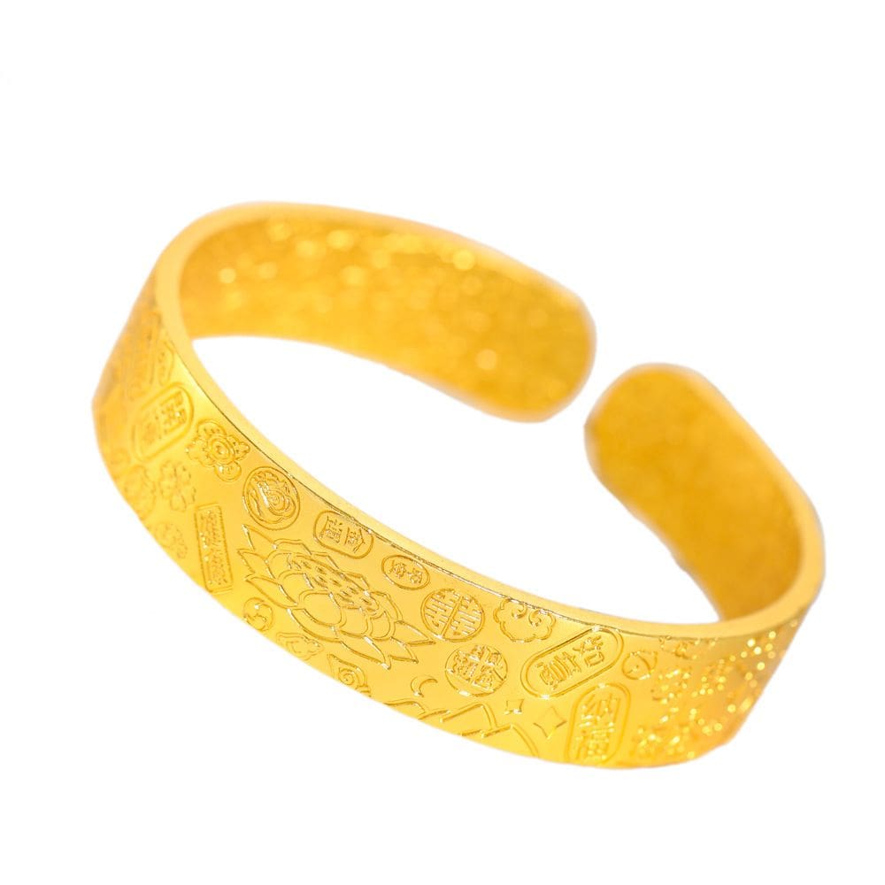 Pulseira Gold Placer Open Cuff para mulheres, pulseira larga 55g