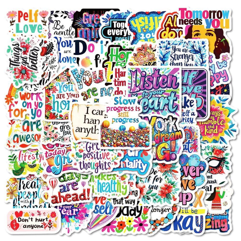 Pacote de adesivos Generic Inspirational, 50 unidades - English Motiva