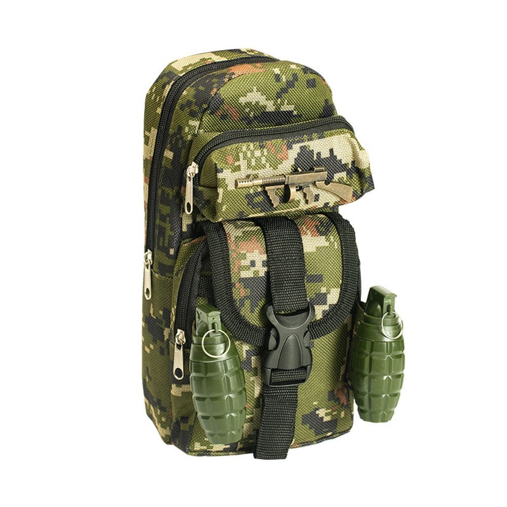 Estojo de lápis de camuflagem de tela de grande capacidade para meninos