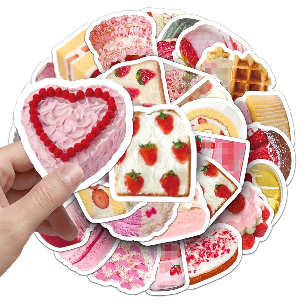 Pacote de adesivos, bolo, sobremesa, 50 unidades, estilo INS, Sweet Food Deco