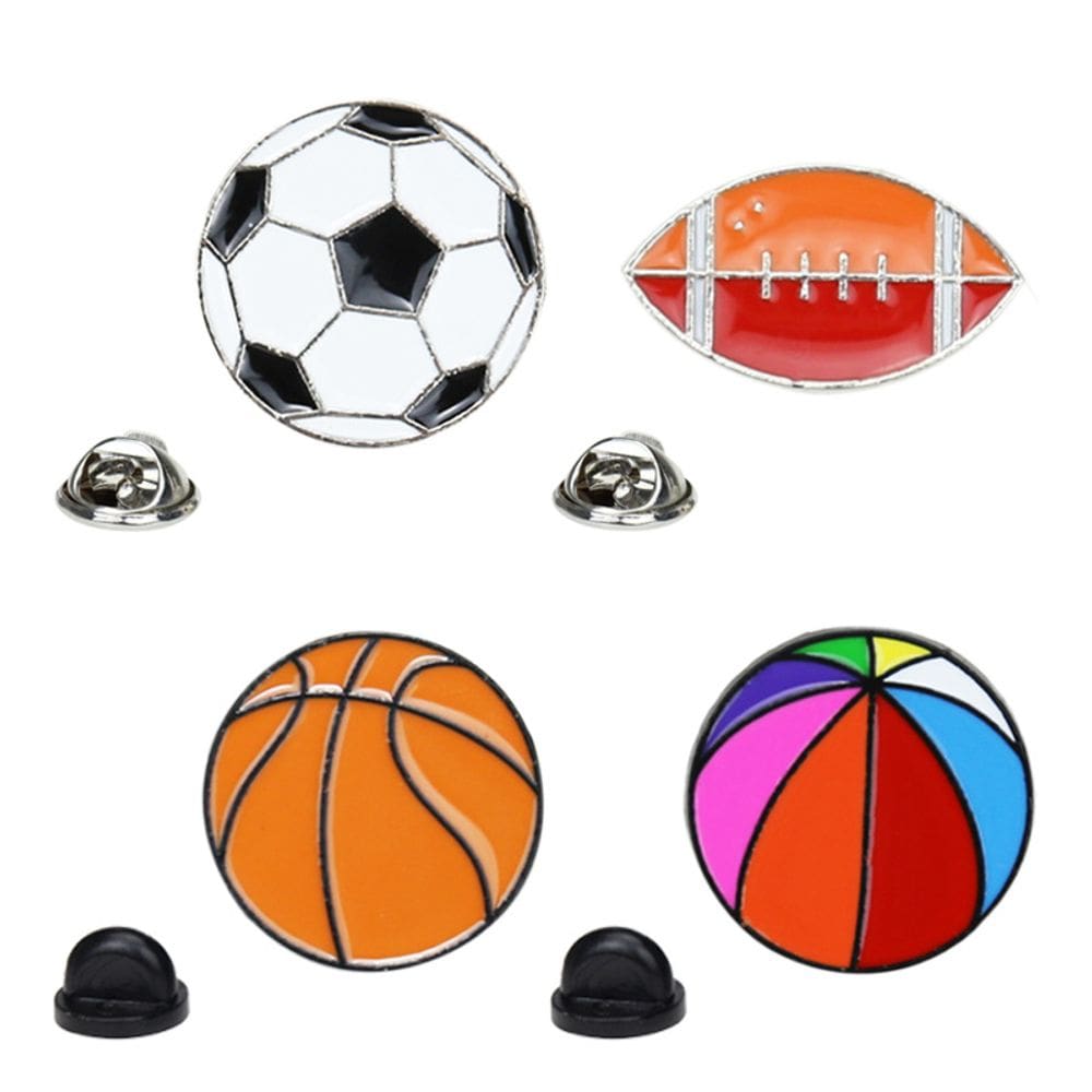 Conjunto de broches, bola esportiva colorida, liga de lapela esmaltada