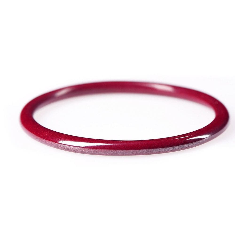 Pulseira Cinnabar, pulseira redonda fina de alto polimento para mulheres