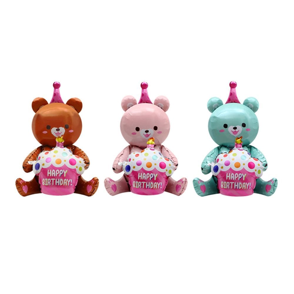 Conjunto de balões Foil Bear de 3 peças para decoração de festa de aniversário