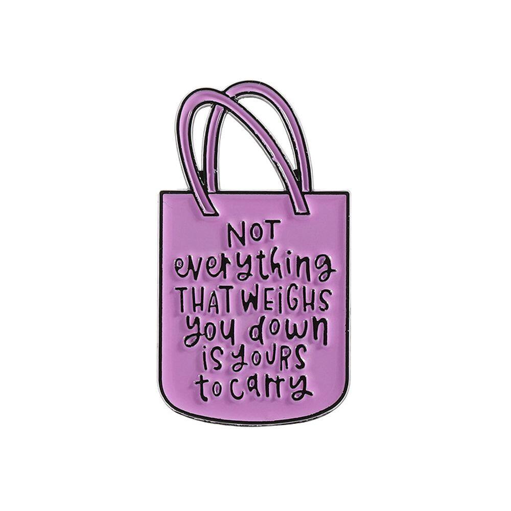 Brooch Pin, sacola inspiradora, alfinete de lapela de liga rosa