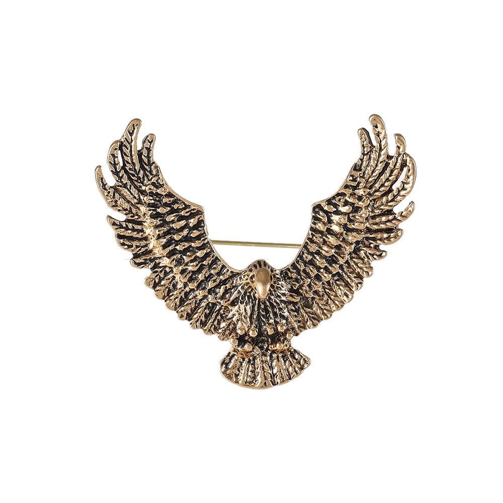 Alfinetes de broche Vintage Eagle em liga de ouro, estilo animal ousado