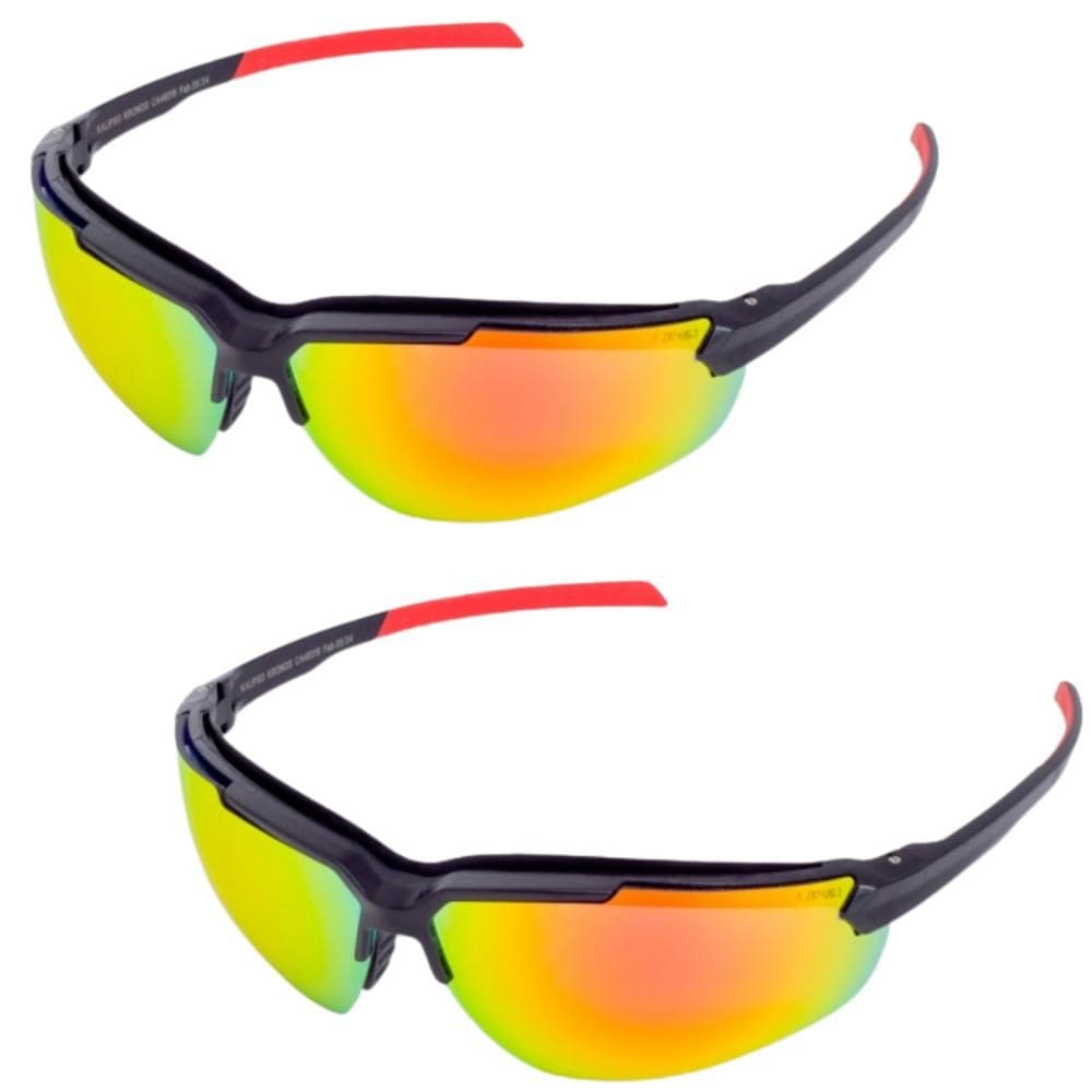 Kit 2 Óculos de Segurança Esportivo Kronos Espelhado Antirrisco Antiembaçante Kalipso