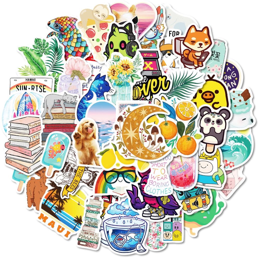 Pacote de adesivos Cute and Creative Love, 50 unidades de vinil impermeável