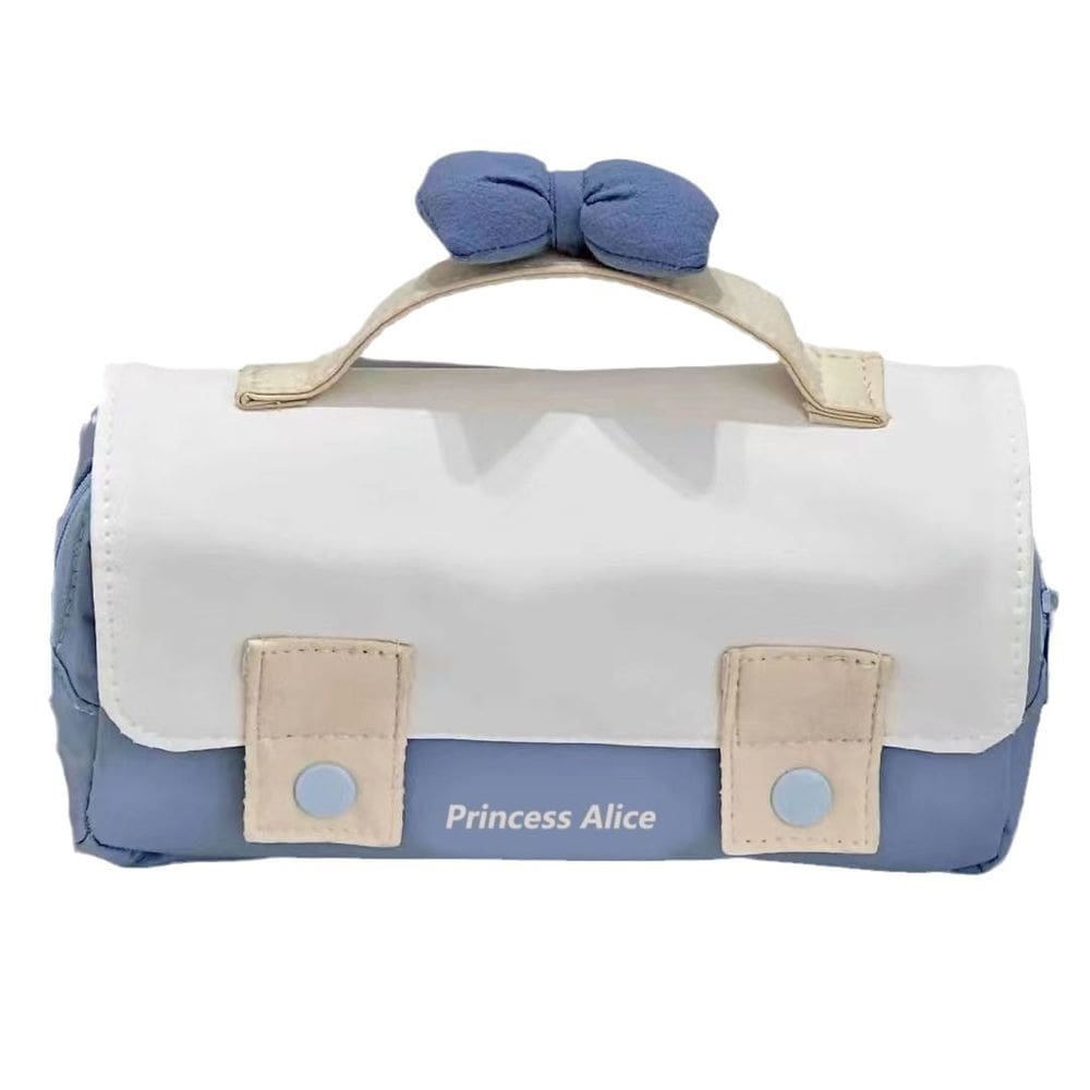 Estojo de lápis de grande capacidade com alça de arco e várias camadas