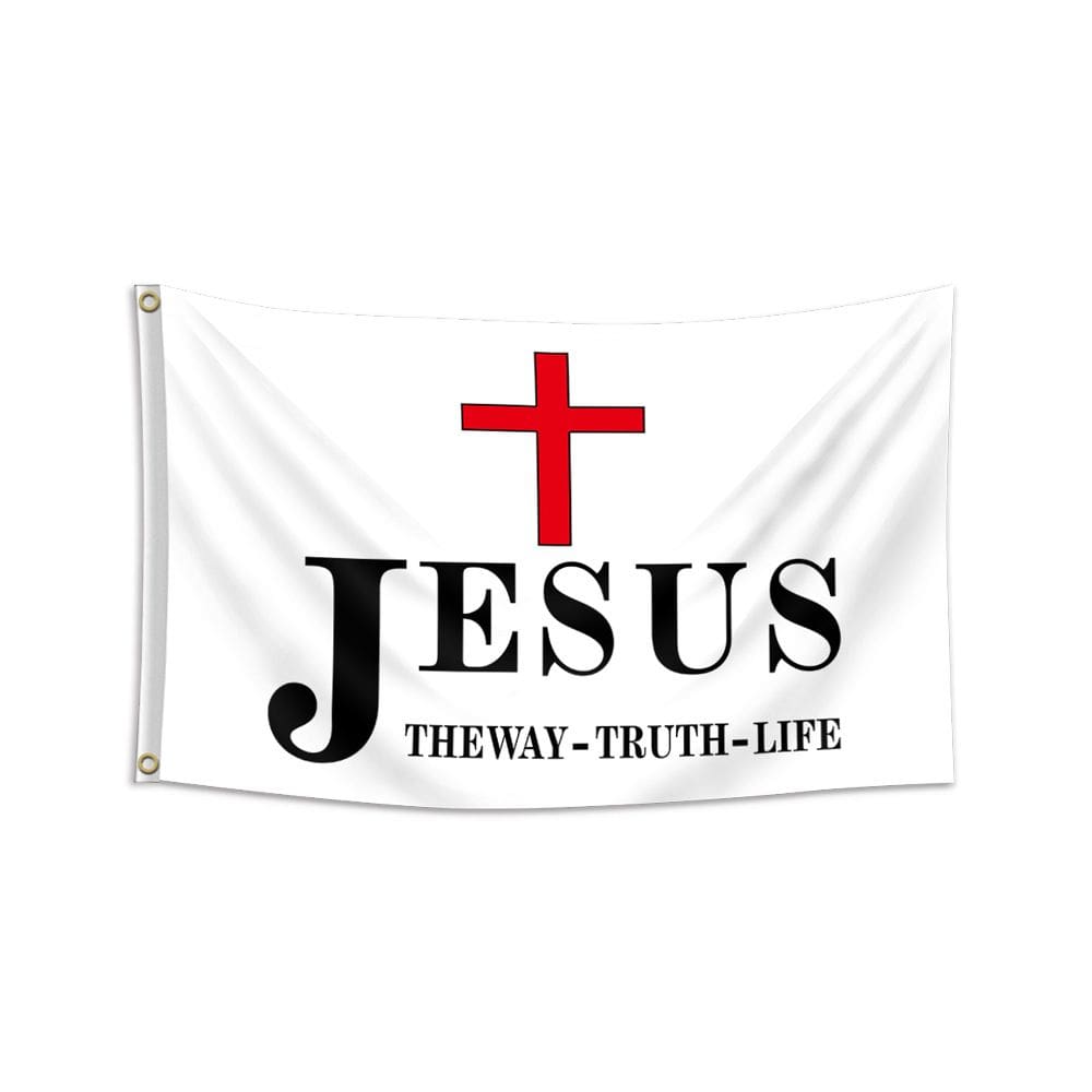 Bandeira Jesus O Caminho, a Verdade, a Vida 90x150cm Poliéster
