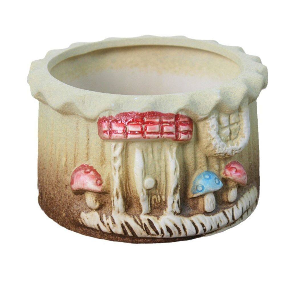 Vaso de flores Ceramic Mushroom House Fairy Style Planter