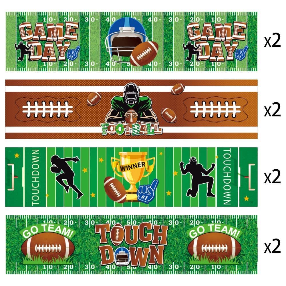 Adesivos para decoração de garrafas de água Football Party x8