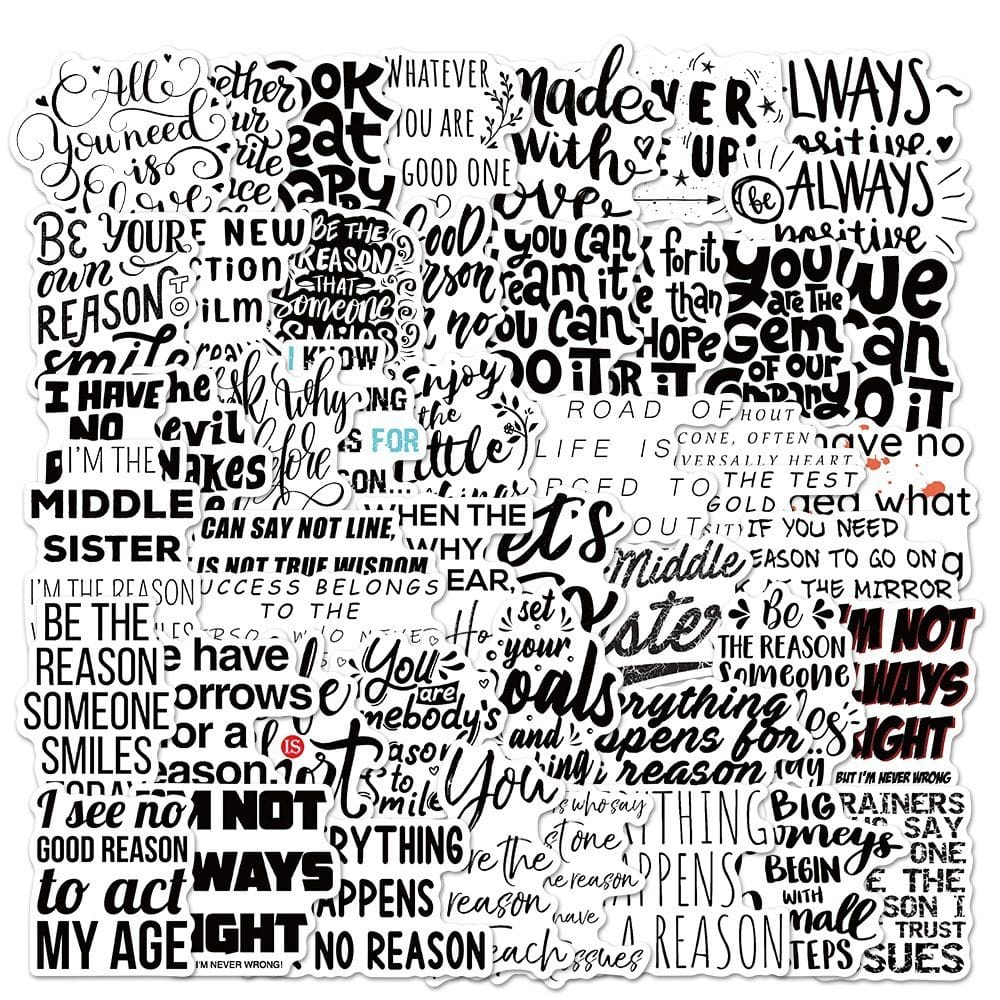 Pacote de adesivos Motivational Pink, 50 peças de vinil impermeável