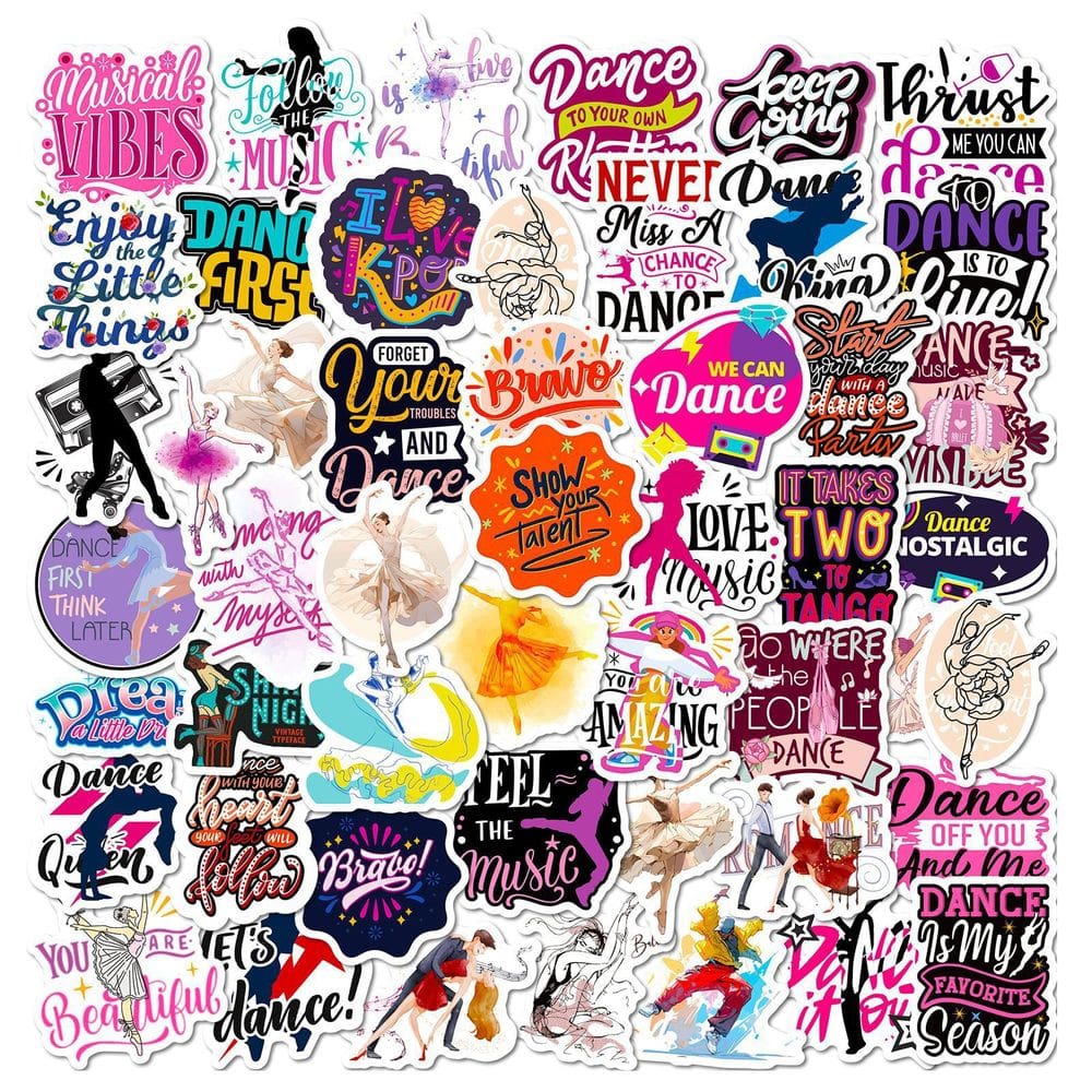 Pacote de adesivos Dance Motivational Ballet & Dancer, 50 unidades