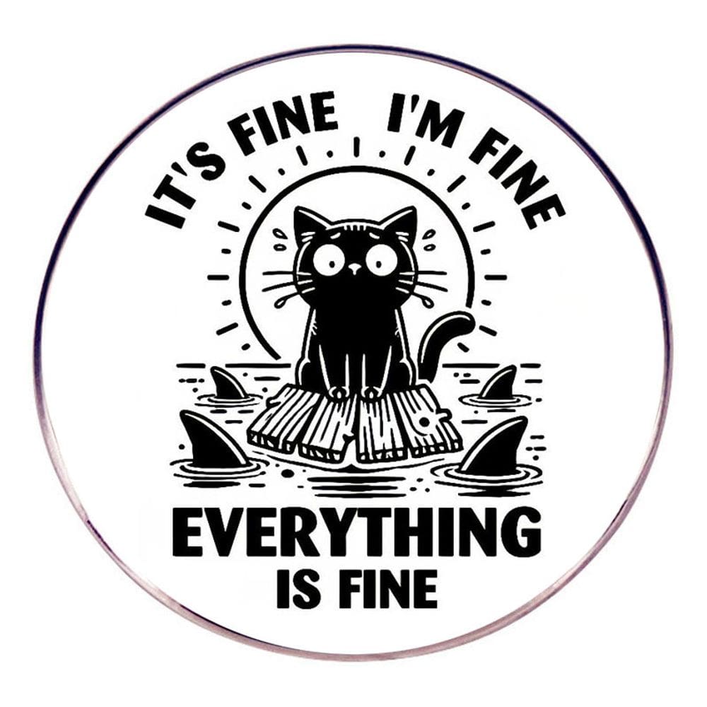 Alfinete de broche Funny Cat Black Enamel Alloy Emblema