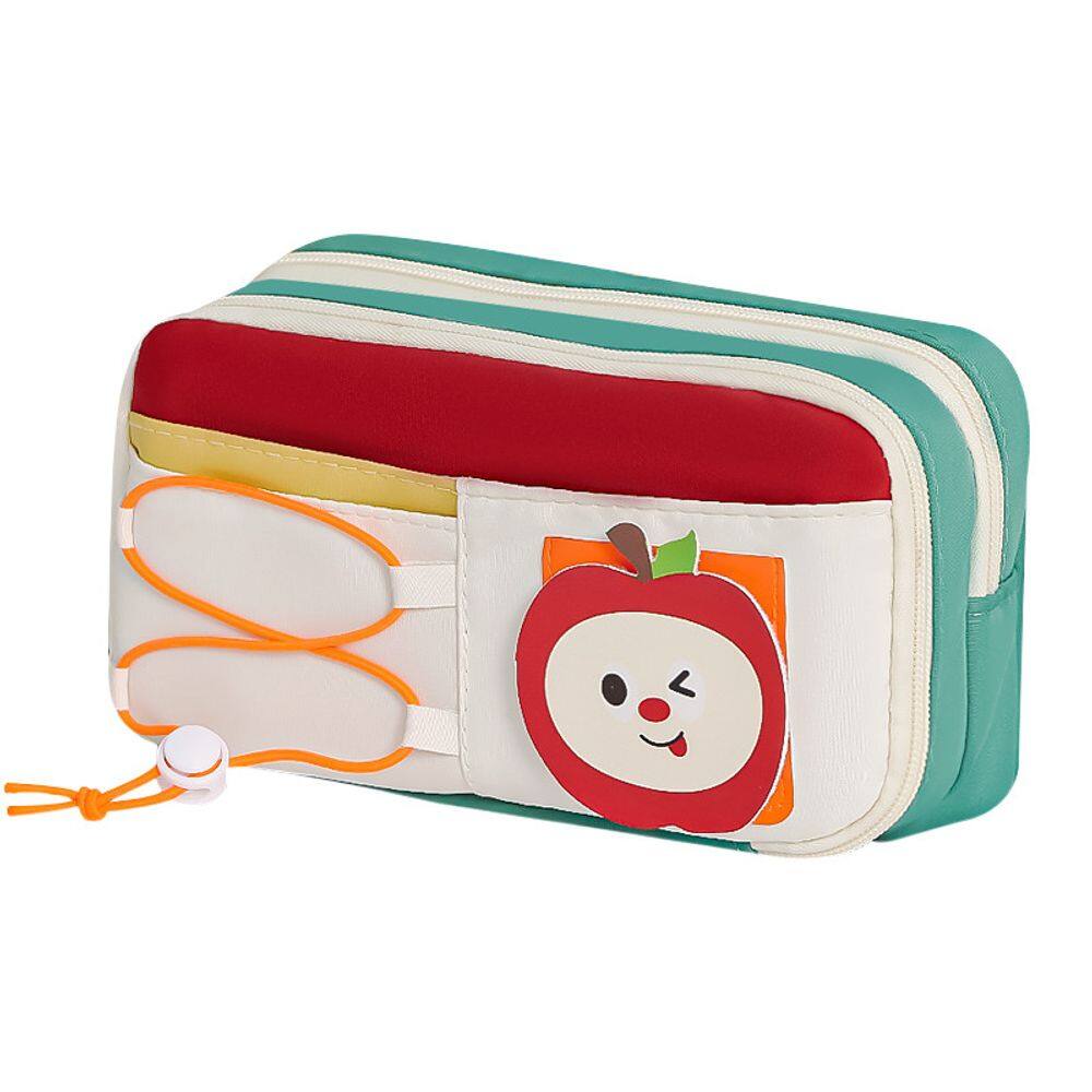 Estojo de lápis de grande capacidade com tema de frutas para estudantes