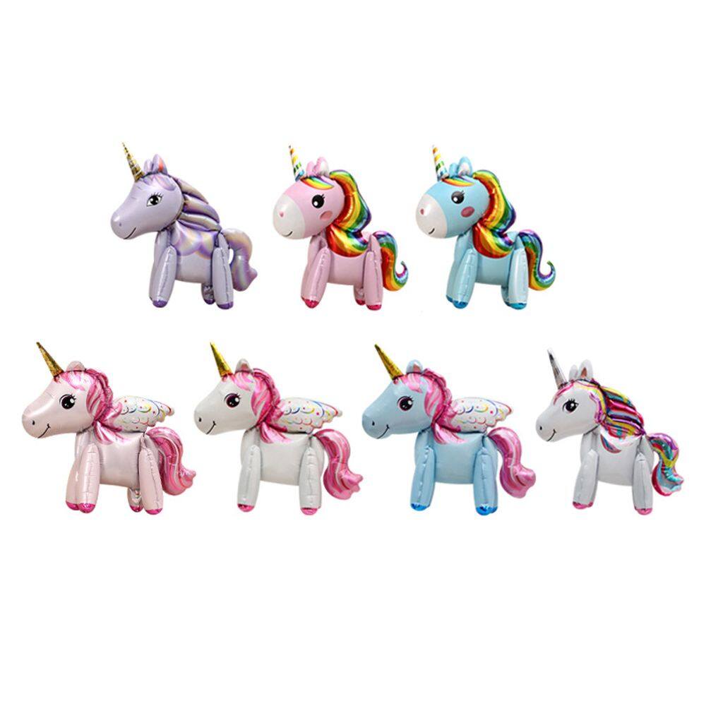 Conjunto de balões 4D Standing Unicorn 65x50cm - 7 unidades