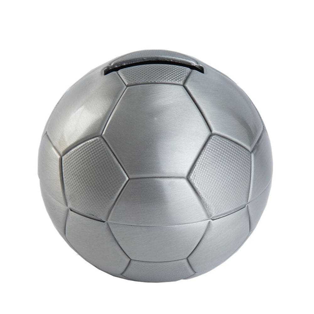 Coin Bank Creative Soccer Ball Design em liga de zinco
