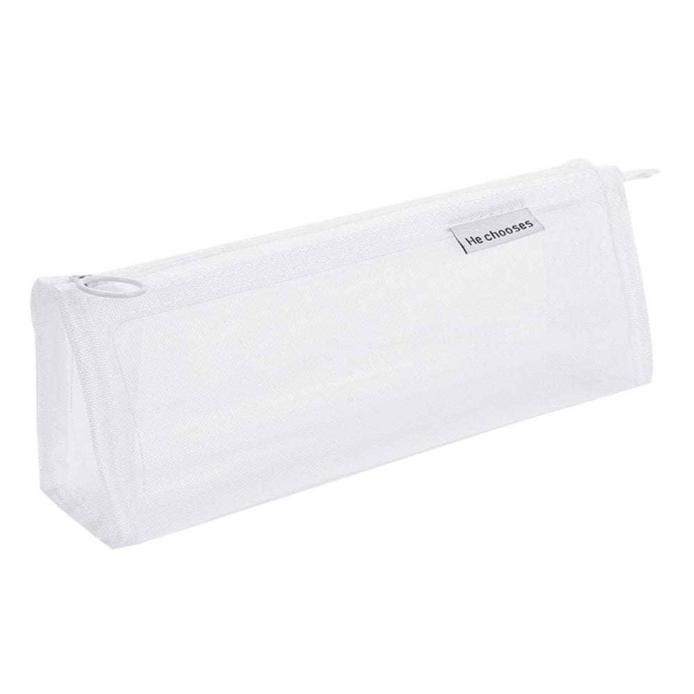 Estojo para lápis Bolsa de caneta 3D transparente de malha de nylon 22x5,5x10,5 cm