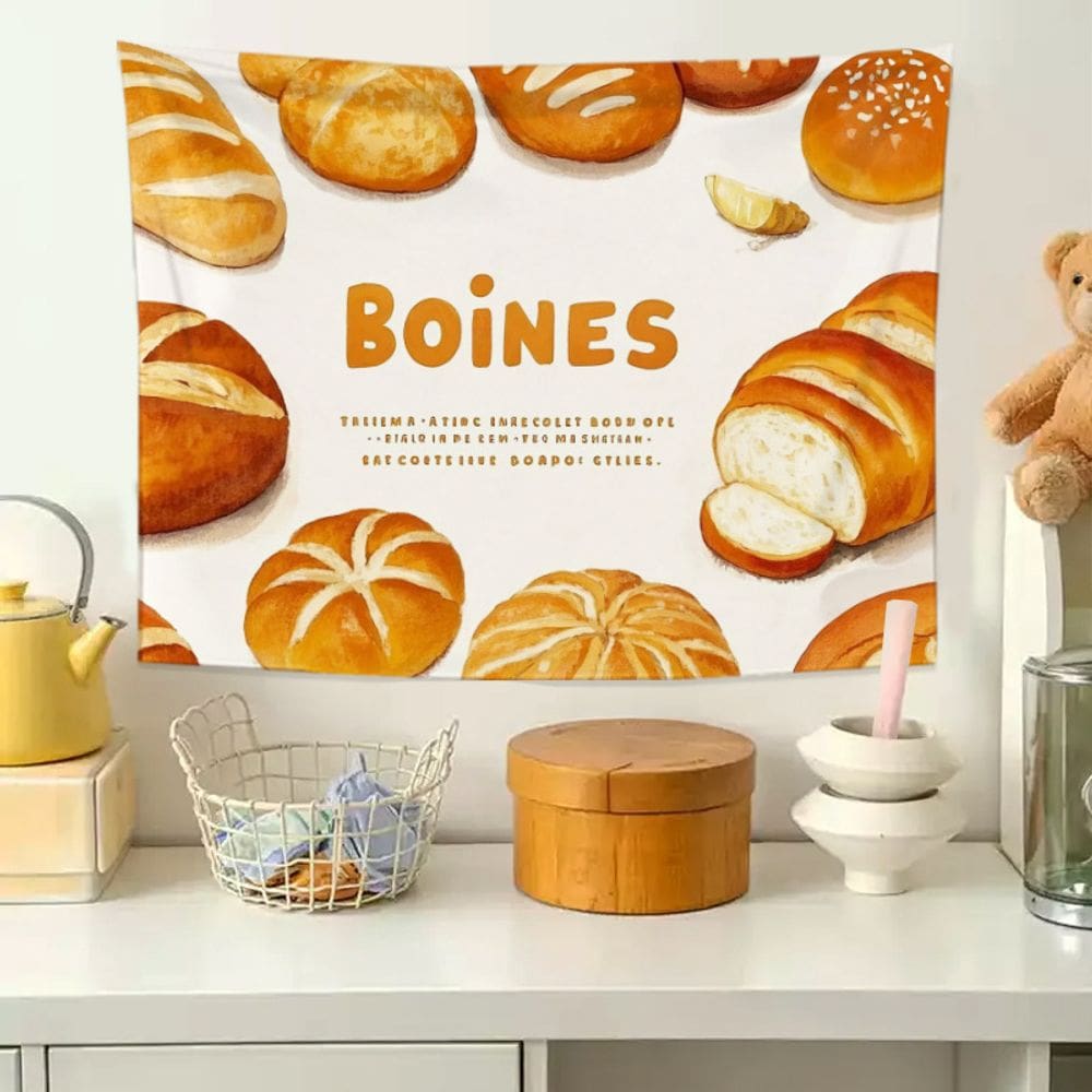 Tapeçaria pendurada na parede Bakery Bread Boines Pão recém-assado