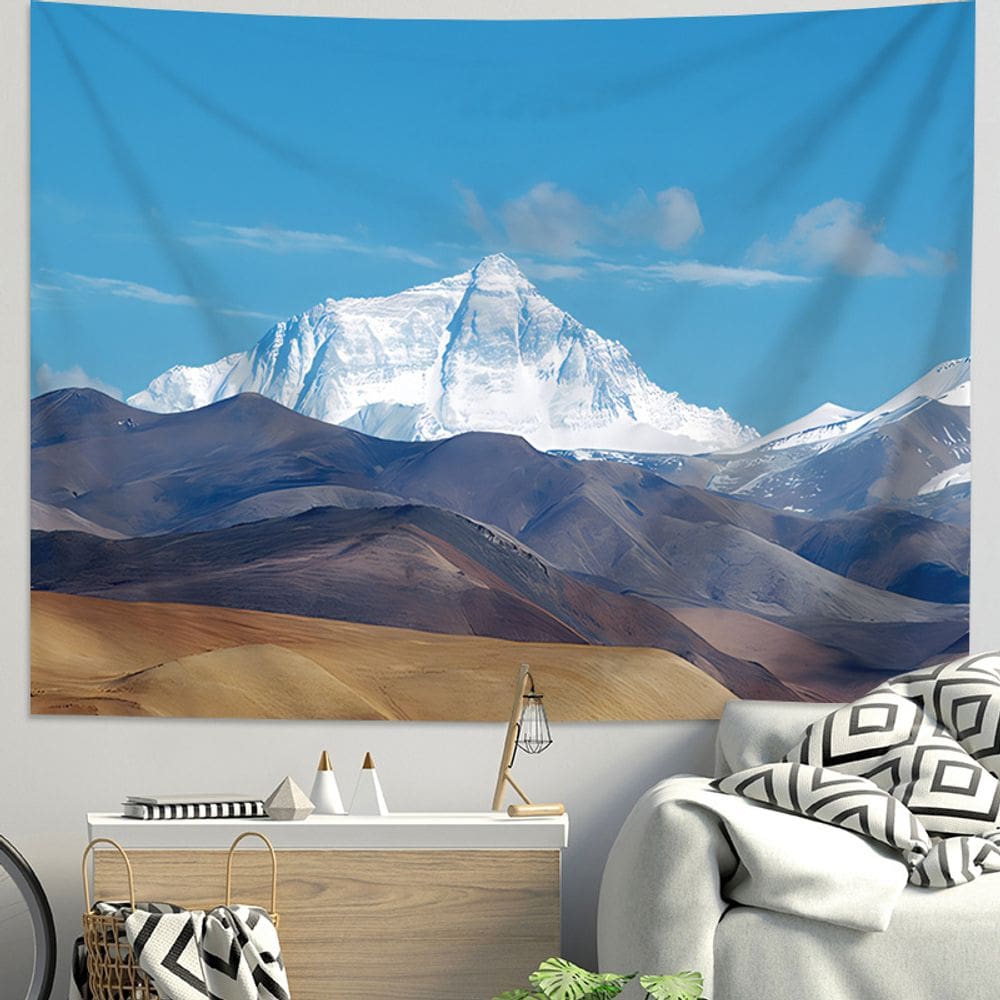 Tapeçaria pendurada na parede, montanha de neve, paisagem do Himalaia