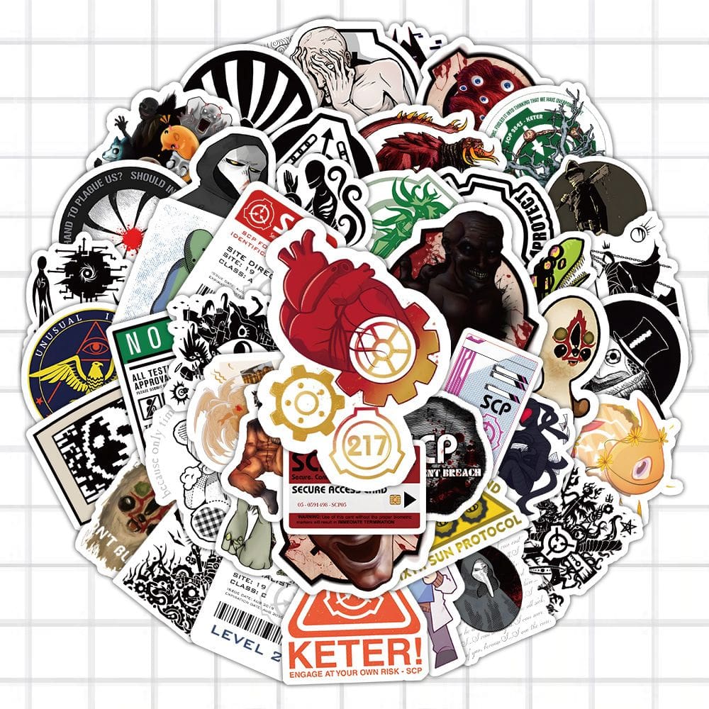 Pacote de adesivos Creepy Science Fiction SCP Inspired x60