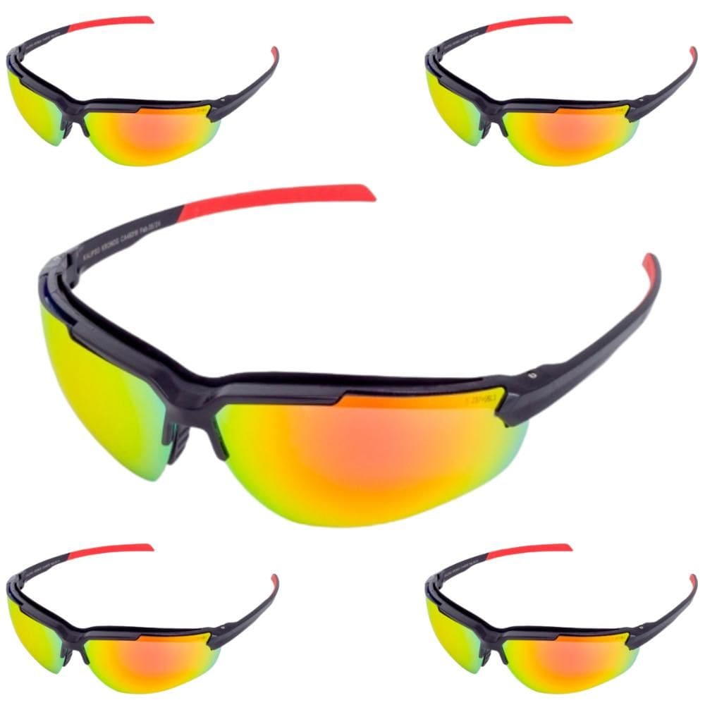 Kit 5 Óculos de Segurança Esportivo Kronos Espelhado Antirrisco Antiembaçante Kalipso
