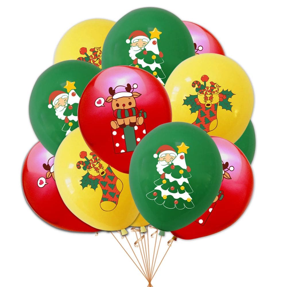 Conjunto de balões de festa de Natal, 20 peças, Papai Noel, renas, 30 cm
