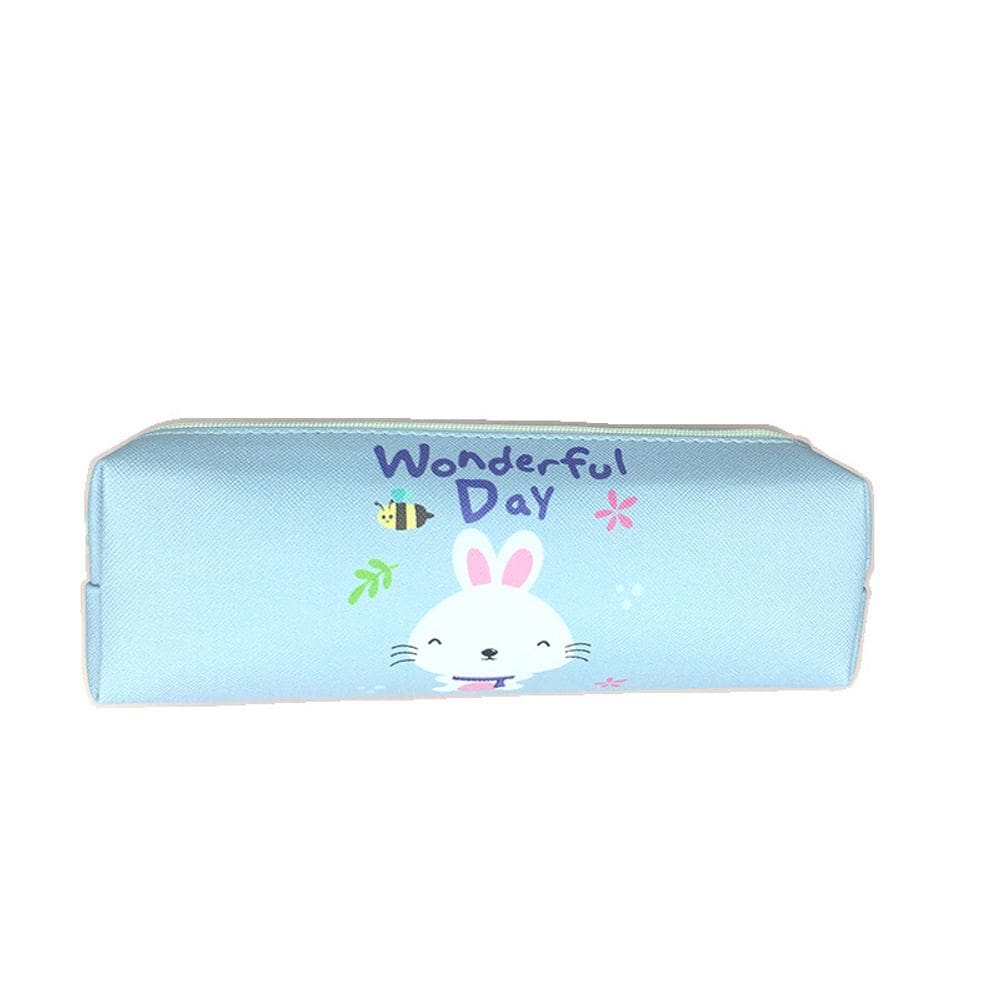 Estojo de lápis Cute Rabbit de couro PU de grande capacidade