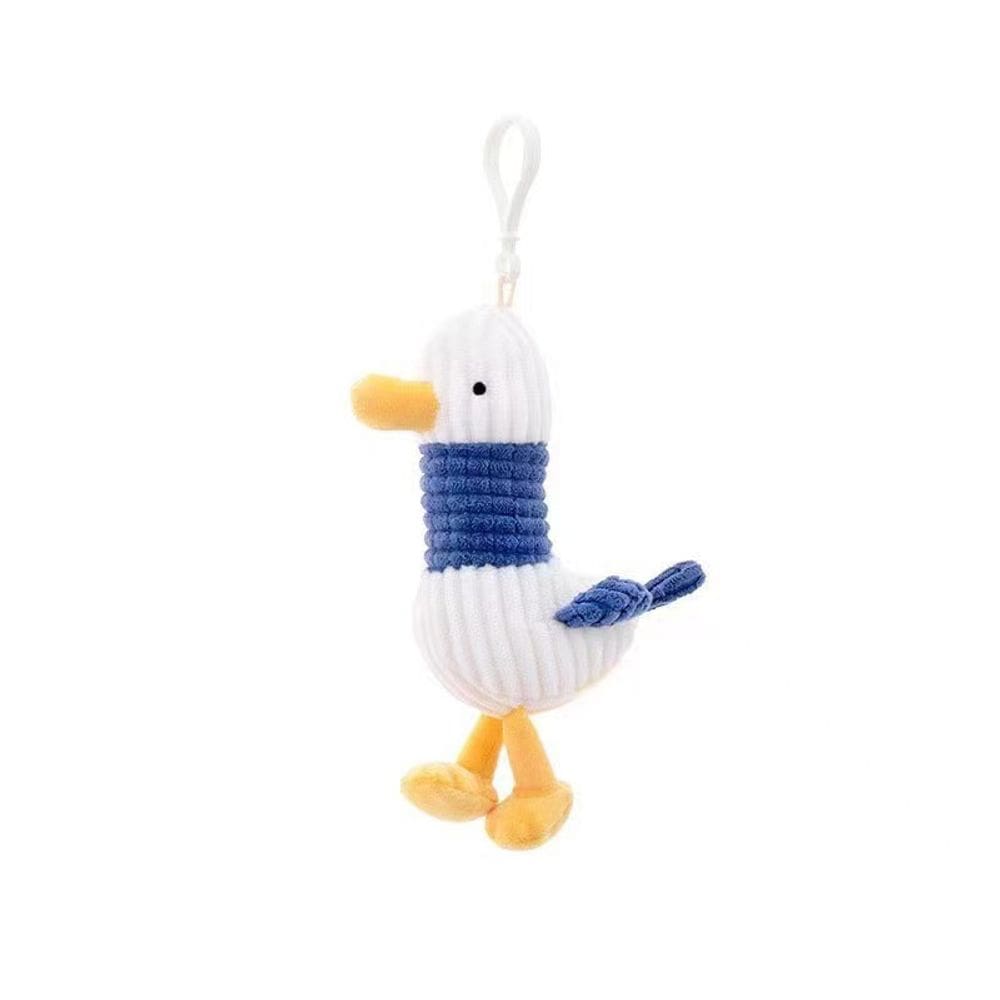 Chaveiro de pelúcia, lenço azul fofo, macio, adorável, 3x12 cm