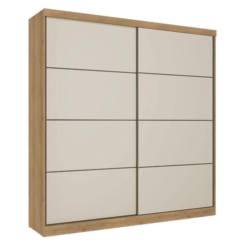 Guarda Roupa Casal Malaga 2 Portas Capuccino Off White Acetinado - Thb