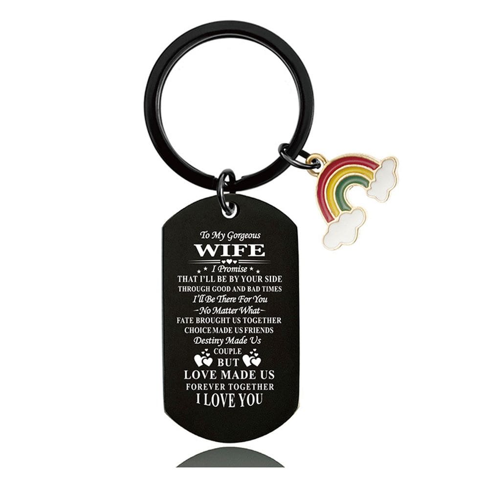 Chaveiro personalizado em aço inoxidável preto para casal