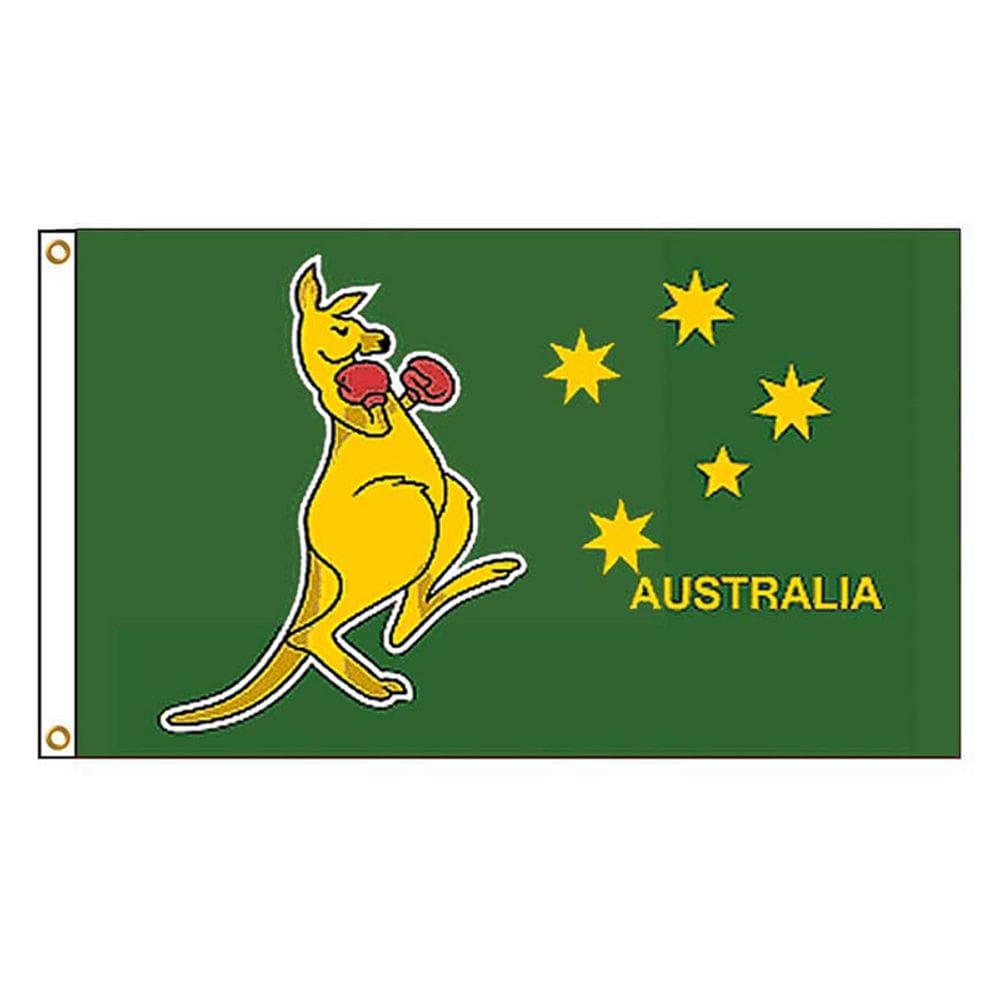 Bandeira Australia Boxing Kangaroo 90x150cm Poliéster Verde