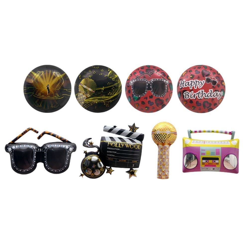 Conjunto de balões metalizados para festas, 8 unidades | Tema de festa com vários designs
