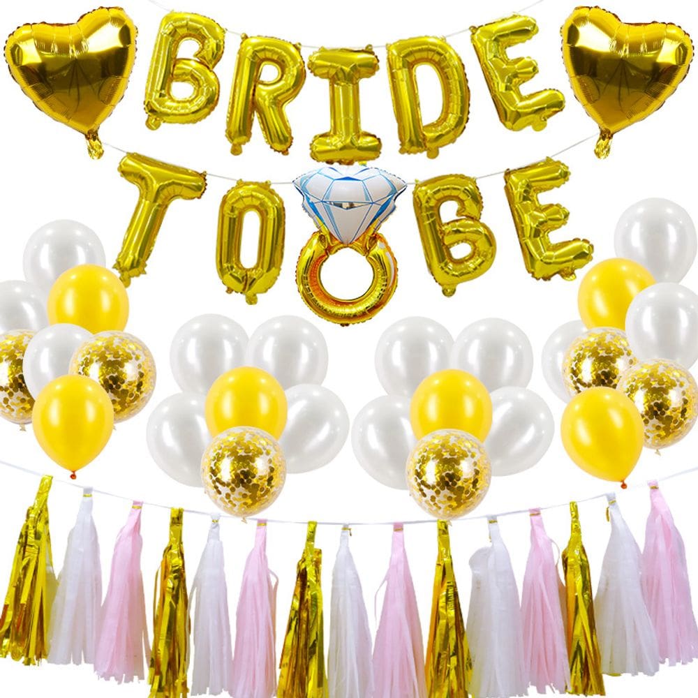 Conjunto de decoração de balões Bride to Be 31 peças em folha dourada 66 cm