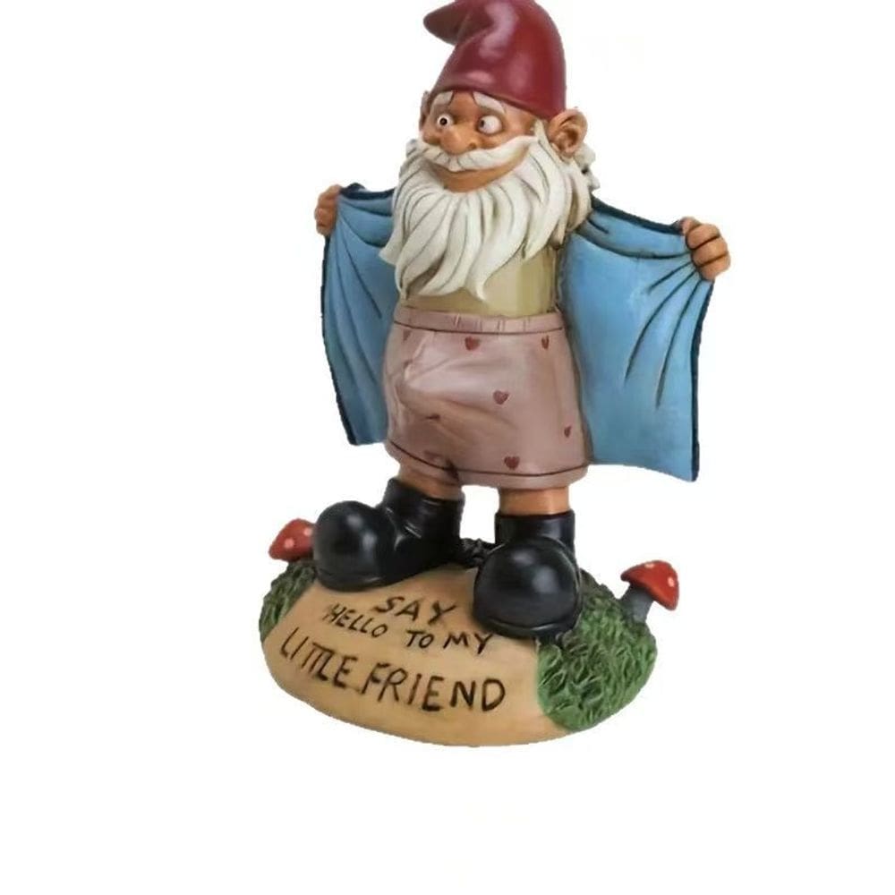Escultura de gnomo de jardim, decoração engraçada em resina, 7,5 cm