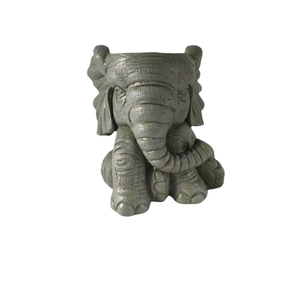 Vaso de resina em forma de elefante de 15,8x15x14cm para suculentas