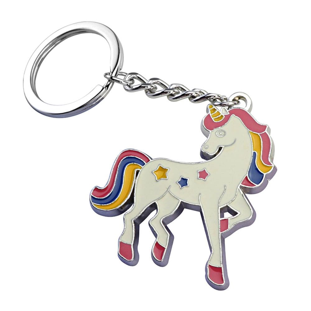 Chaveiro fofo em liga de zinco Rainbow Unicorn para todas as idades