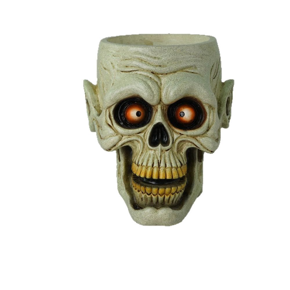 Vaso de flores de resina de Halloween Skull Head Horror 20x20x21cm