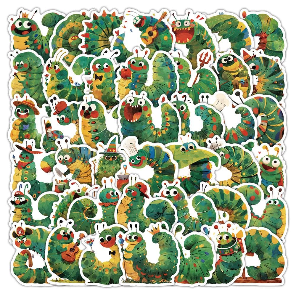 Conjunto de adesivos com tema de camarão Funny Cartoon Lobster Vinyl 53 unidades