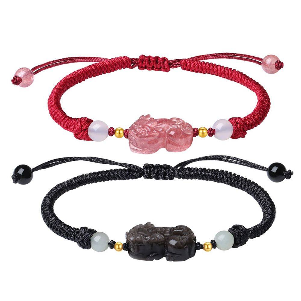 Pulseira S925 Silver Pixius para casais, ajustável feita à mão