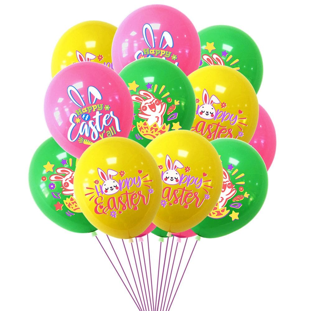 Balões de látex Happy Easter, 15 unidades e 30 cm para decoração de festa de Páscoa