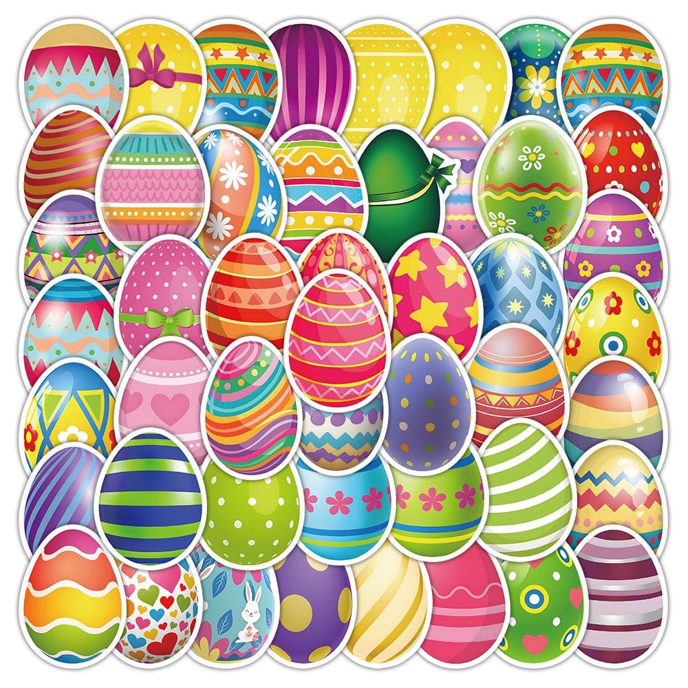 Pacote de adesivos de Páscoa, lindos decalques de vinil, tema de Páscoa, coelhinho, 50 unidades