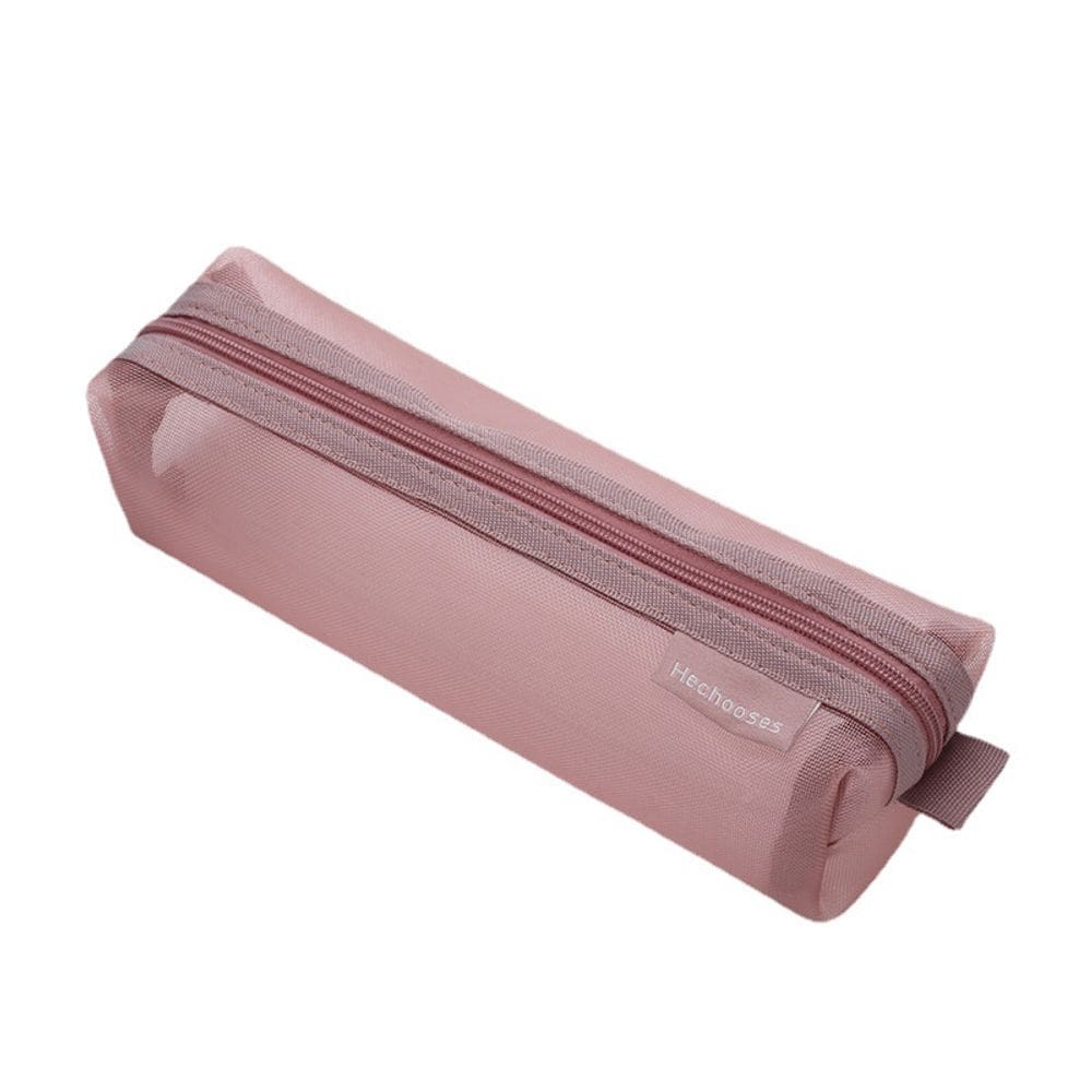 Estojo de lápis de malha transparente espessada de grande capacidade