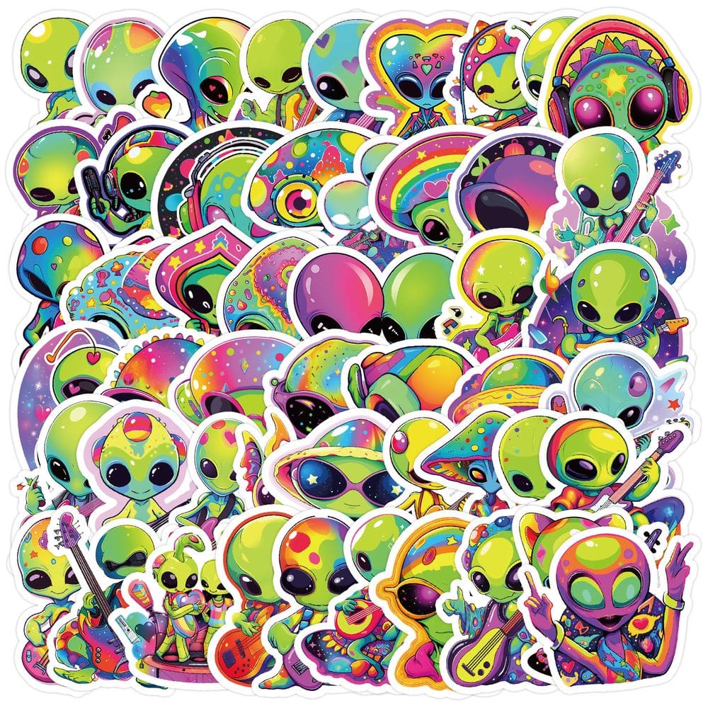 Pacote de adesivos Funky Doodle Vi Colorful Cartoon Alien x50