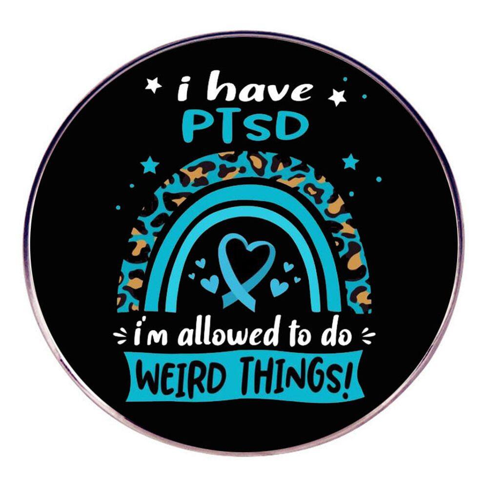 Broche Pin PTSD Awareness Rainbow Heart Alloy 3 x 3 cm 7,8 g