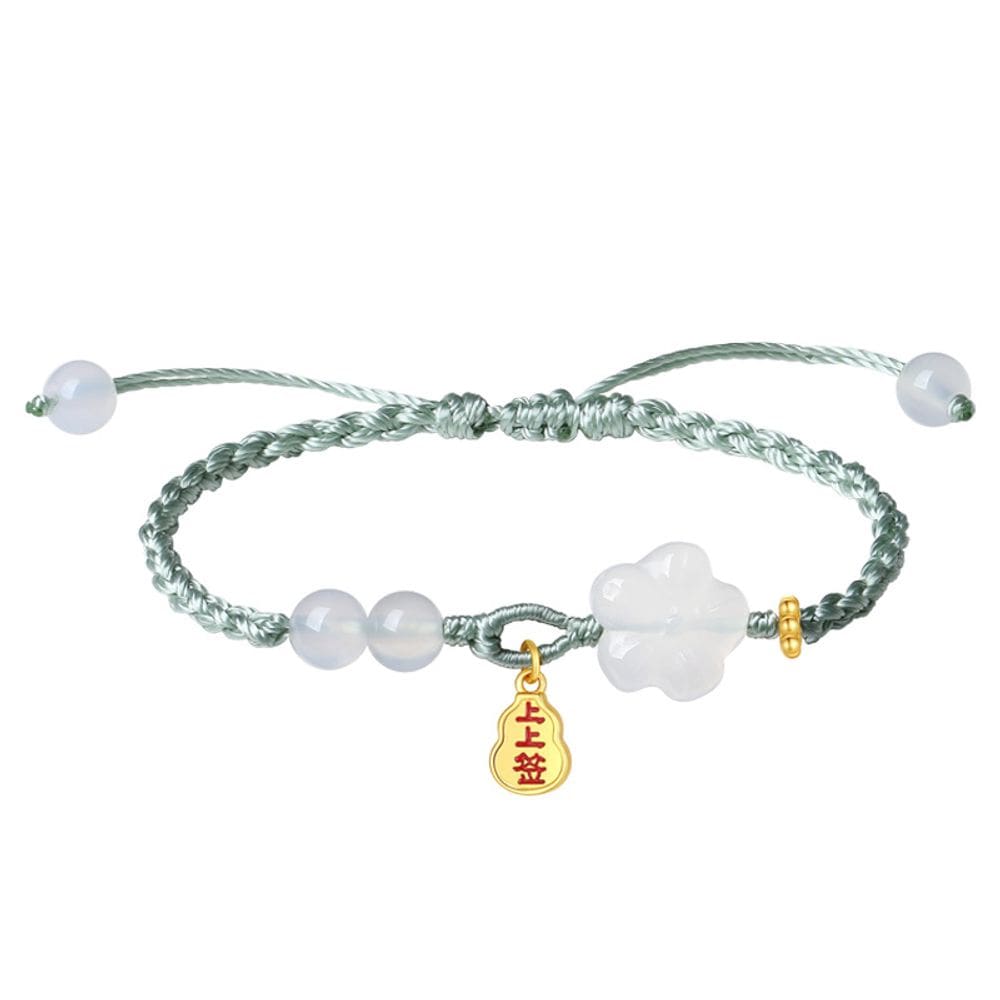 Pulseira S925 em prata feita à mão em estilo chinês com ágata para mulheres