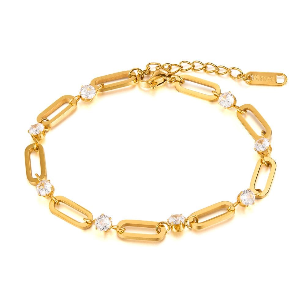 Pulseira de estilo INS moderno para mulheres, corrente de aço inoxidável